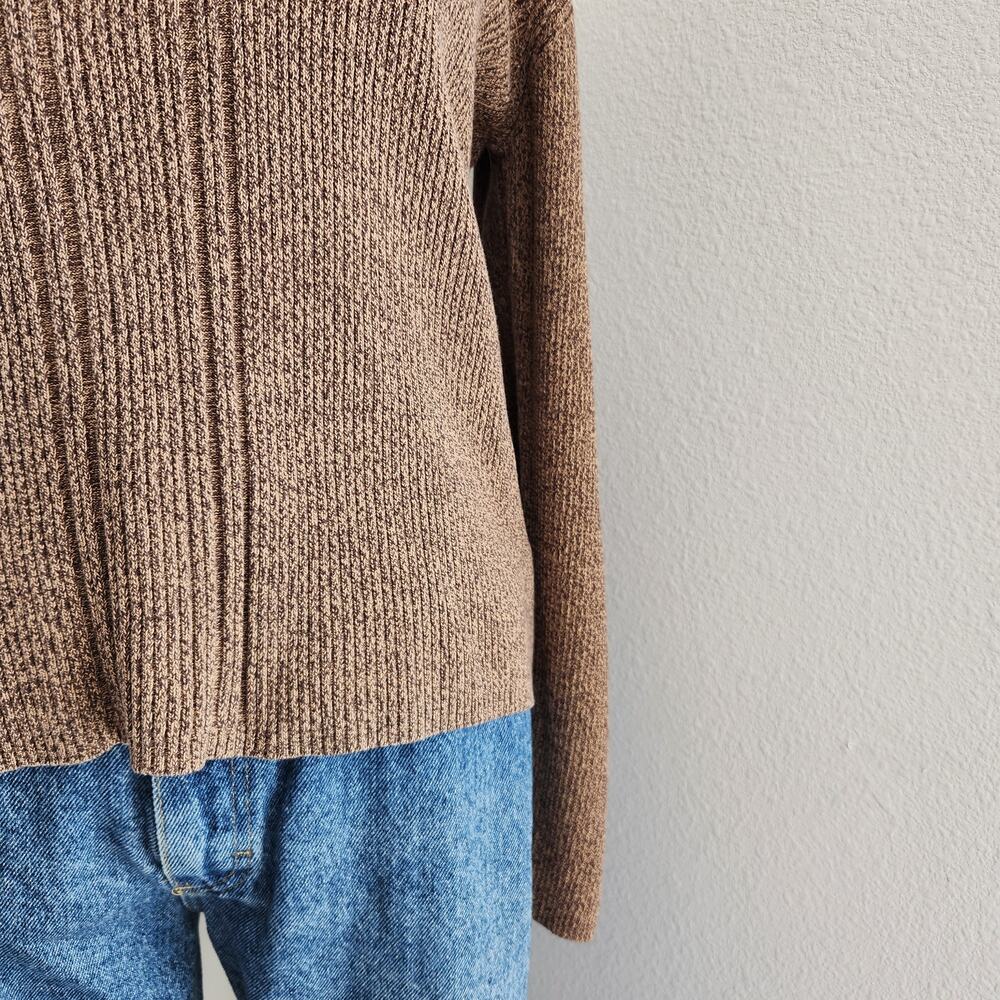 Vintage Liz Claiborne Brown Knit Long Sleeve Turtle Neck Shirt L - Picture 4 of 10